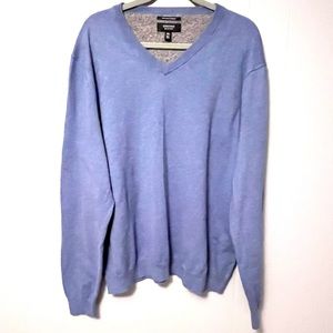 Nordstrom men’s cotton cashmere golf sweater Sz 2XL blue